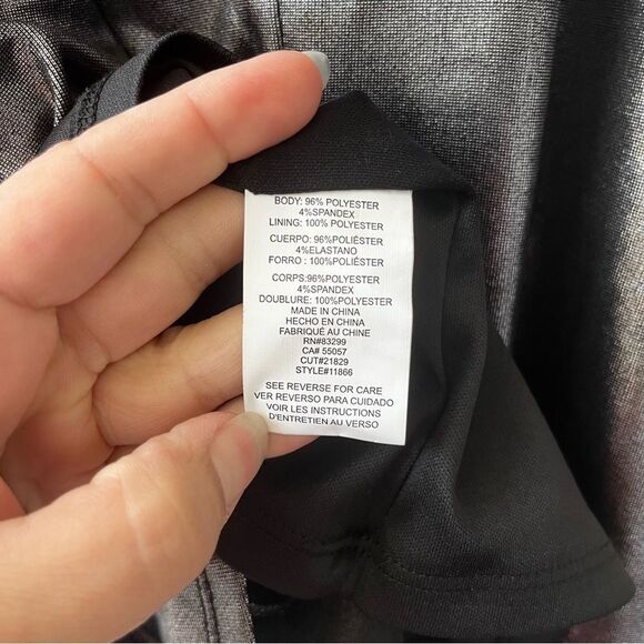 Jump Apparel Metallic Wrap Mini Dress Size 7/8 - Picture 9 of 10